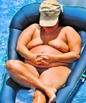 Chubby nudist wife expose her boobs on belly - Photo #12