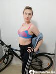 Beautiful babe gets naked by her bike - Photo #5
