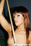 Girlfriend in stockings masturbating on the pool table - Photo #20