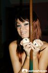 Girlfriend in stockings masturbating on the pool table - Photo #39
