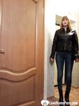 Horny MILF strips jeans to masturbate passionately - Photo #1