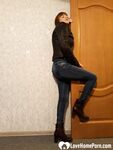 Horny MILF strips jeans to masturbate passionately - Photo #11