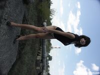 Smoking teen posing naked by the lake - Photo #21