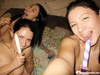 Three stunning hotties teasing with sex toys - Photo #6