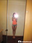 Astonishing skinny brunette flashes her juicy titties - Photo #2
