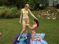 Brunette Freya Von Doom and a tall blonde lick and rub each other's cunts - Photo #5