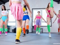 A group of white girls get naked while taking part in an aerobics class - Photo #2