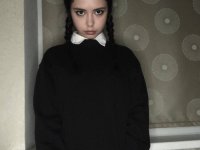 Pretty brunette teen Molly Lo changes into a Wednesday Adams look - Photo #19