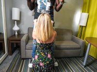 Blonde girl Mrs Robinson gets naked to please her black tutor's big dick - Photo #9