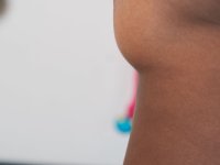 Charming black babe Ashlee L shows her small tits and toys her hairy pussy - Photo #7