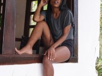 African model Sofia Cuty teases with her huge natural tits & hairy beaver - Photo #2