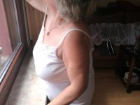Horny grandmother slides hands down pantyhose to masturbate - Photo #7