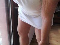 Horny grandmother slides hands down pantyhose to masturbate - Photo #10