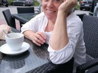 Far grandmother Caro flashes pubic hairs that escape her upskirt underwear - Photo #1