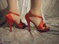 Horny granny Caro in high heels flaunting hairy armpits & mature ass - Photo #16