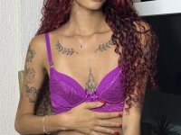 Tattooed redhead works free of sexy lingerie during solo action - Photo #5