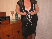 Overweight nan Girdle Goddess strips to her footwear in front of a dresser - Photo #2