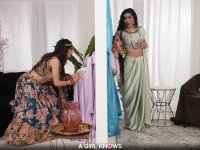 Horny Indian lesbians give each other pussy licking in a wild threesome - Photo #3