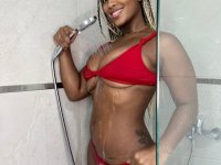 Ebony solo girl models revealing lingerie during non nude action - Photo #14