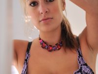 Gorgeous amateur Danielle disrobes to go topless in sexy underwear & toy - Photo #9