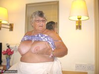 Fat British nan Grandma Libby completely disrobes while in a hotel room - Photo #6