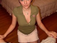 Lovely brunette Alicia Avery pleasures a big cock with her natural tits - Photo #1