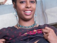 Sexy ebony chick Dharma Grace poses solo and shows her hairy pussy - Photo #4