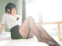 Hot Asian office babe with glasses posing in her provocative outfit - Photo #6