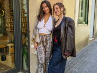 Beautiful lesbians Sofi L and Calita show off their tits and lick pussy - Photo #4