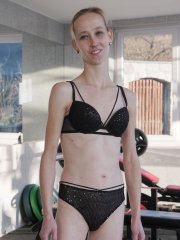 Skinny MILF amateur Lucia Blava gets fucked hard by a teen boy after showering
