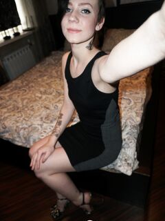 Beautiful teen strips off everything but her socks