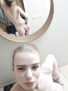 Blonde skinny sweetie having a naughty session