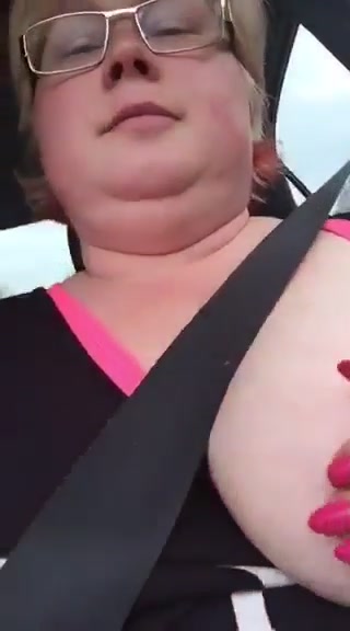 Busty Danish boob flashing in the car