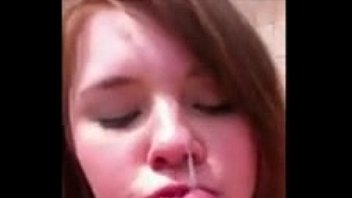 Fat 18 year old teen sucks a cock outdoor