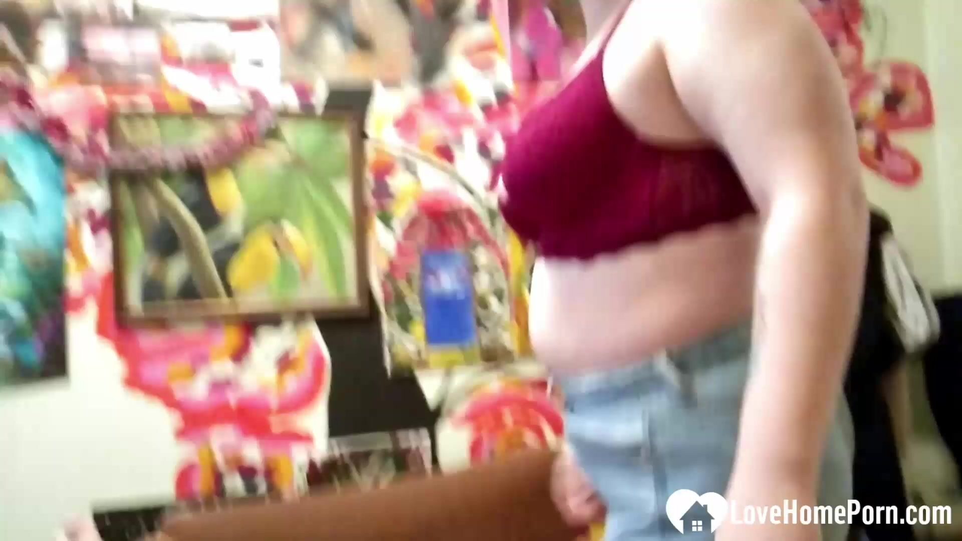 Busty tattooed chick takes it from behind