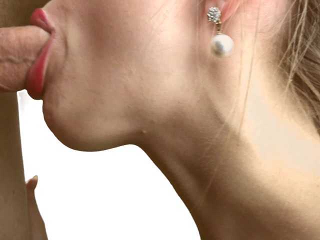 Balls licked dick sucked mouth throbbed - close up blowjob