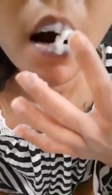 Asian creamy dildo masturbation taste of my pussy cream