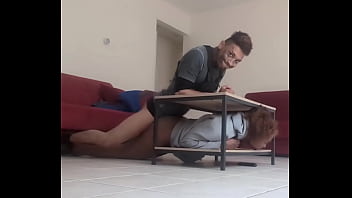 I Fuck My Juicy Thick Sneaky Link Stuck Under The Table And Cum On Her Ass POV